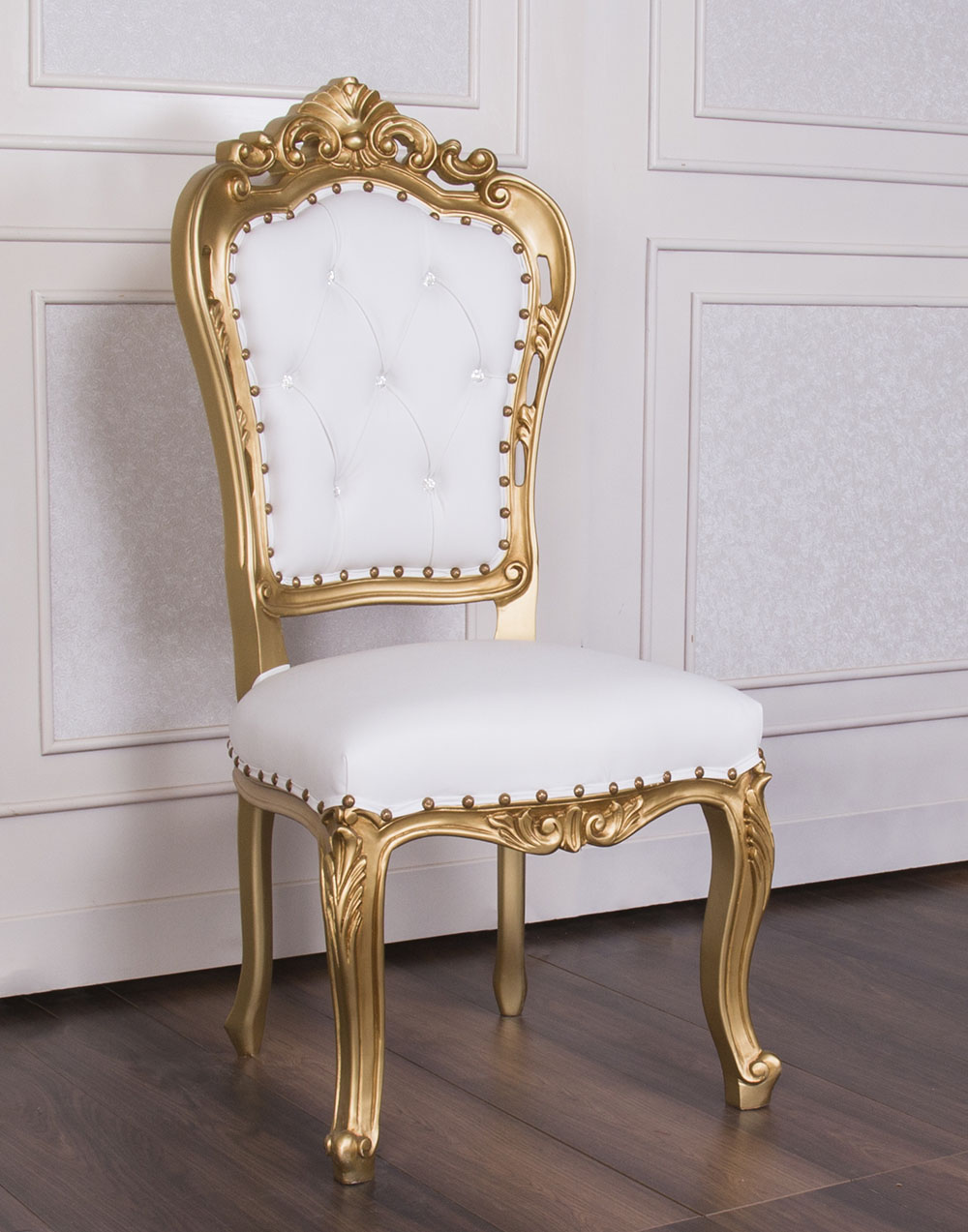 Gold & White ANUBIS Dining Chair